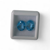 Blue Topaz - नीला टोपाज़ | 8.6 ct, 2 piece | Certified Loose Gemstone for Astrology & Jewelry