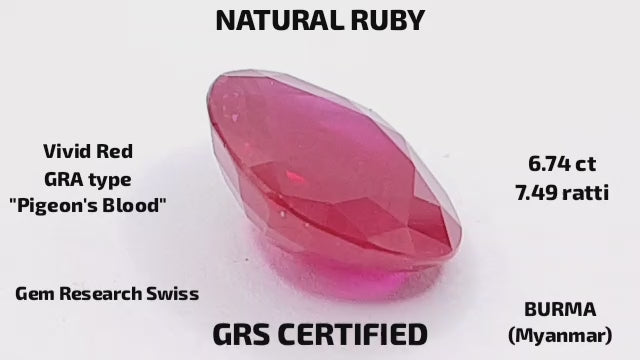 Natural Ruby - माणिक (Manik), सूर्यरत्न | 6.74 ct from Burma (Mayanmar) | Certified Loose Gemstone for Astrology & Jewelry