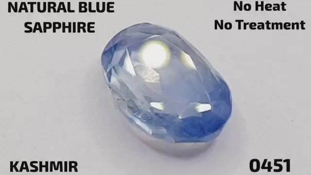 Natural Blue Sapphire - नीलम (Neelam) | 6.52 ct from Kashmir | Certified Loose Gemstone for Astrology & Jewelry
